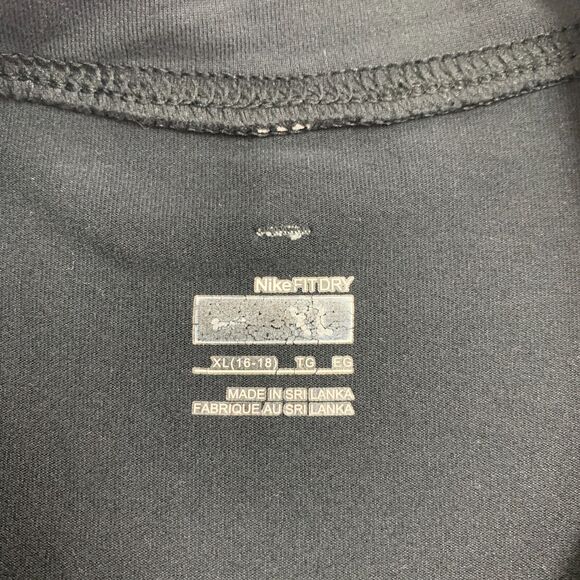 Nike Fit Dry T Shirt Womens XL Extra Large Black Crew Short Sleeve Stretch Nylon - Picture 7 of 11
